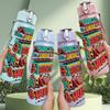 1PC Stacked Door Structure Print 750ml Color Plastic Sports Water Bottle Leakproof Flip Straw Lid Suitable for Sports Office Home Use