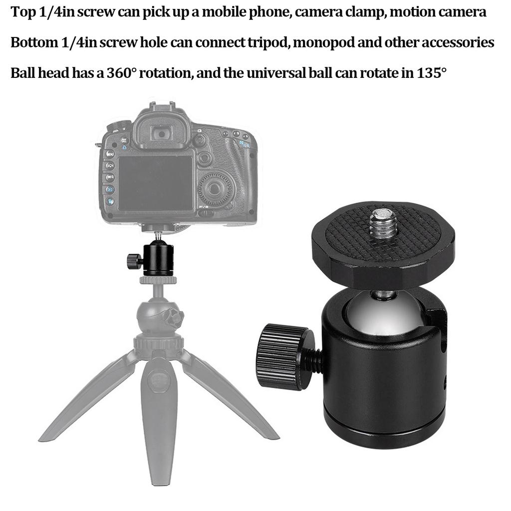 Tripod   Head Camera Mount Aluminium Alloy 360 degrees  Rotating   for Tripod SLR Camera