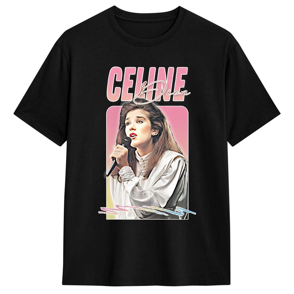 Celines Dion Tshirt Summer Novelty Tshirts Unisex Cotton Oneck 4xl 5xl 6xl Top Tees Shortsleeved Y2k Casual Tops