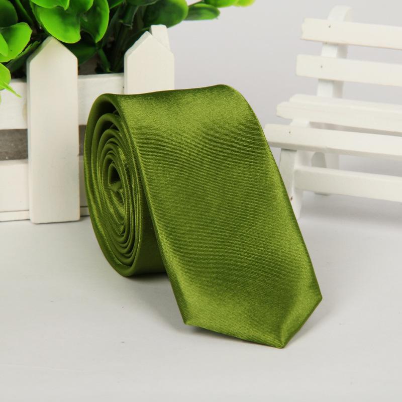 Casual Korean Style Narrow 5cm Solid Color Tie for Men