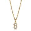 Cute Number 0 1 2 3 4 5 6 7 8 9 CZ Pendant Birthday Lucky Number Charm Necklace Rolo Chain Adjustable KN652