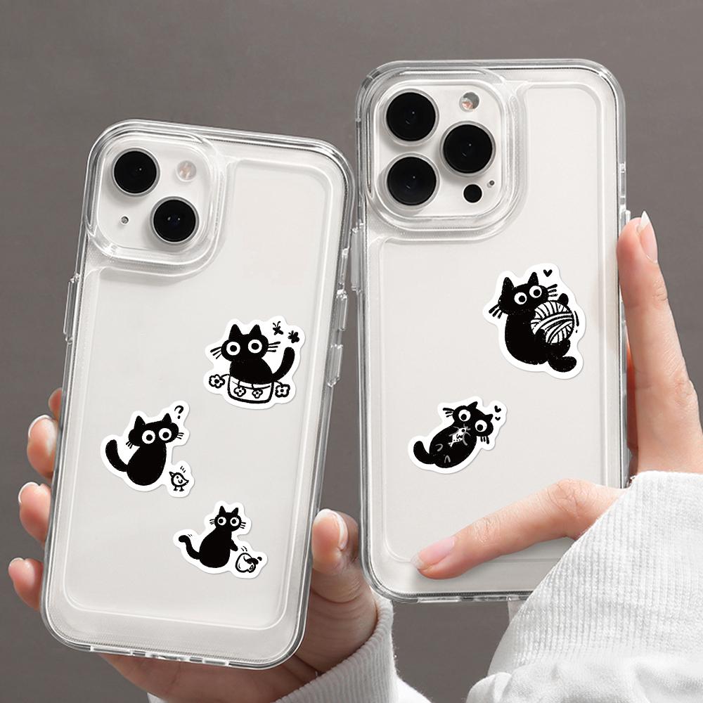 500pcs cartoon black cat roll roll stickers laptop scrapbook diary decoration guitar helmet water cup DIY stickers