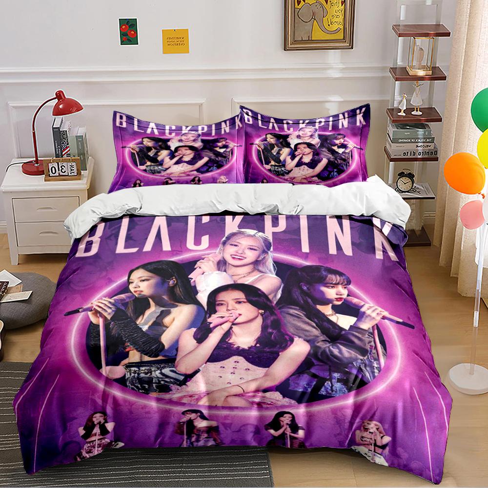 K-Pop Themed Bedding Set in Purple Bedding set (1 duvet cover, 2 pillowcases, duvet not included)