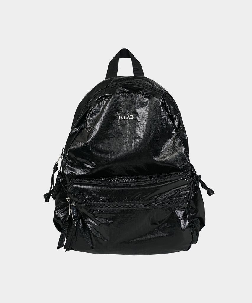 D.Lab Paul Glossy Backpack - Black + Free O-Ring Keyring