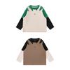 Youyou Boys' Color-Block Fake Two-Piece Cartoon Long Sleeve T-Shirt