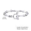Bone Chain Link Bracelets for Men Boys,22CM Metal Chain Wristband with OT Buckle,New Hiphop Jewelry Anniversary Birthday Gifts