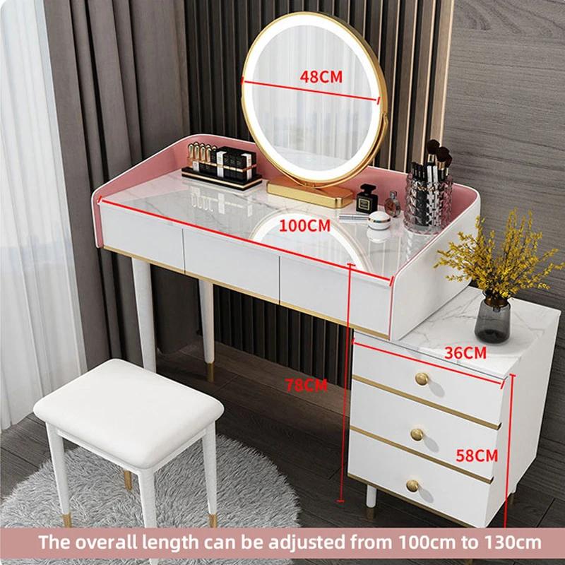 The Nordic Dresser Small Family Model Bedroom Contemporary Contracted with Lamp Light Decoration Lacquer That Bake Makeup Table