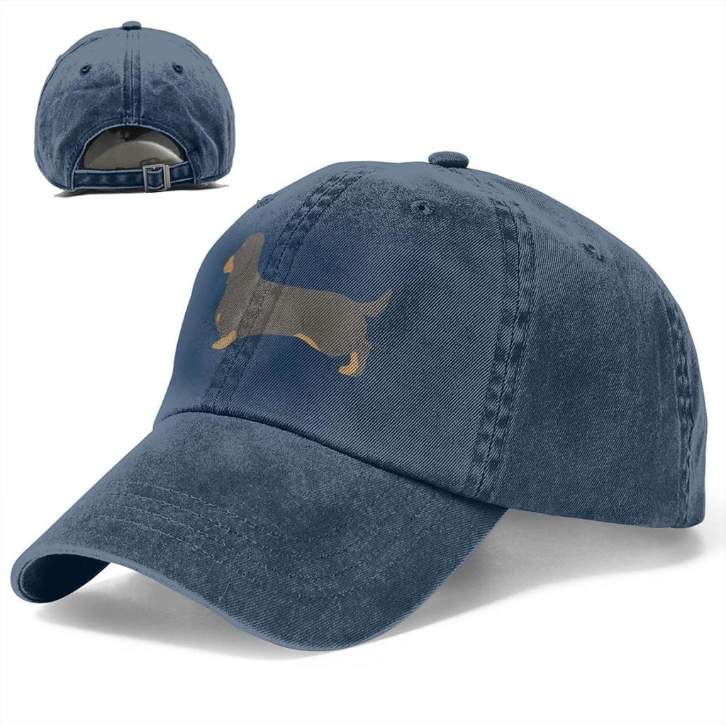 Black and Tan Dachshund Dog Lover Baseball Cap Denim Adjustable Casual Sun Hat for Men Women