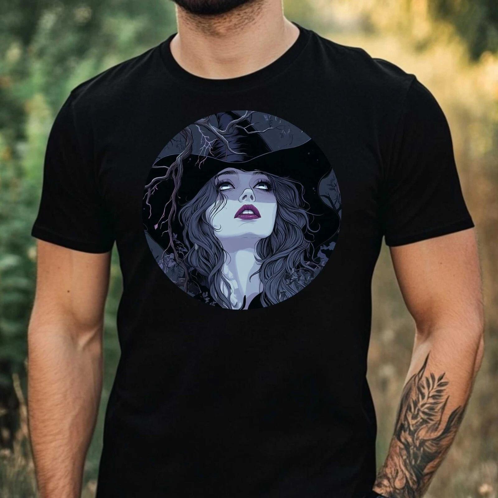 T-Shirt Herren Gruselige Hexe Motiv Baumwolle Größe XS bis 5XL S