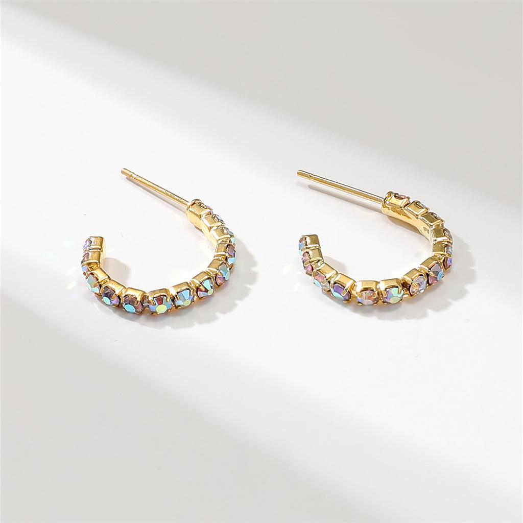 Simple Versatile Rhinestone Earrings Senior Sense Of Niche Design Temperament Earrings Female Luxury Shiny Earrings Jewelry