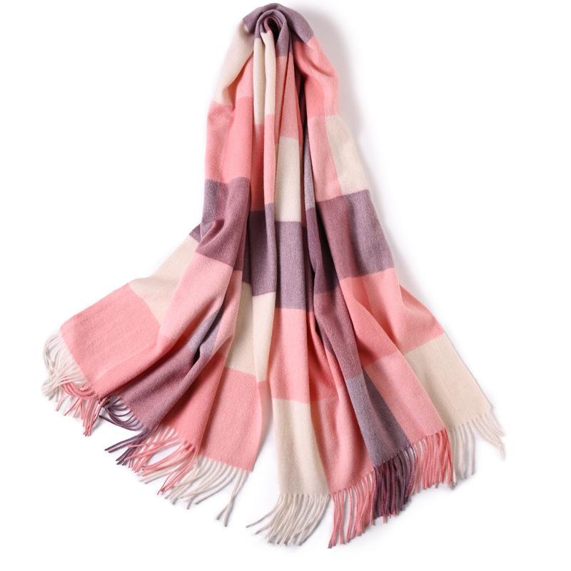 Milk camel pure wool scarf women's autumn and winter versatile thickened cashmere scarf new shawl dual-purpose
