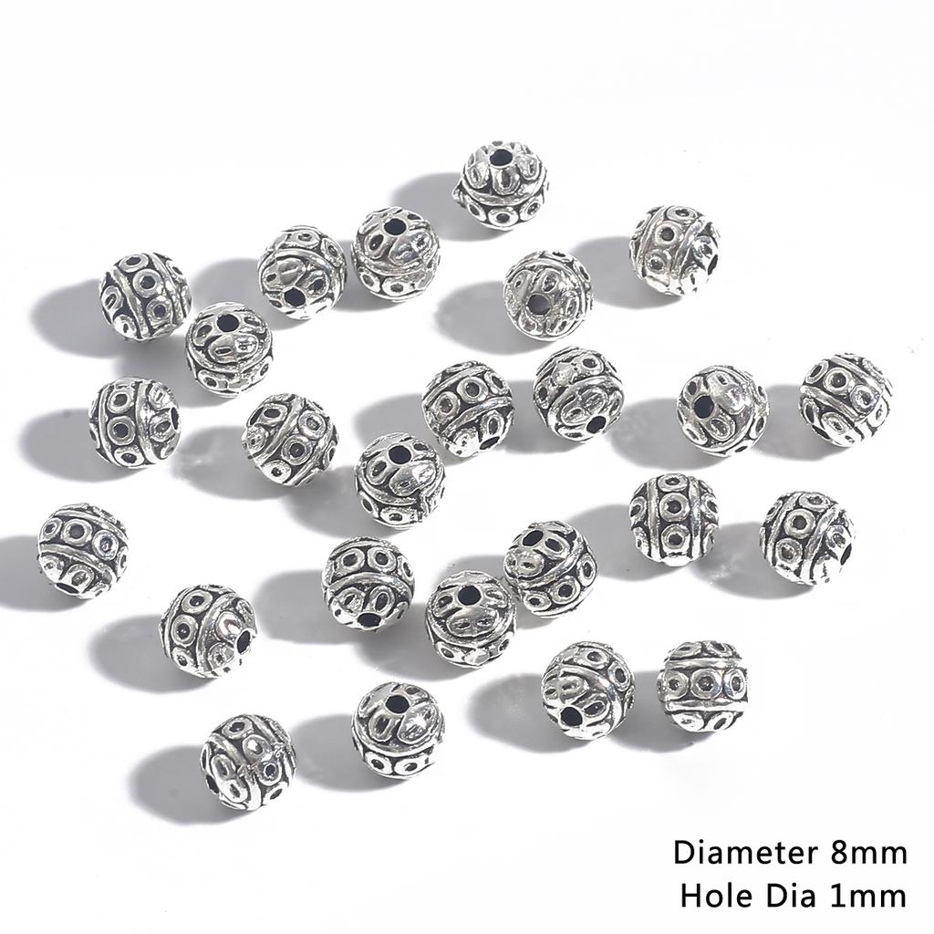10-50 stk multidesign tibetanske sølv runde metallperler Håndverk Bønn Spacer Beads Passer DIY smykker armbånd
