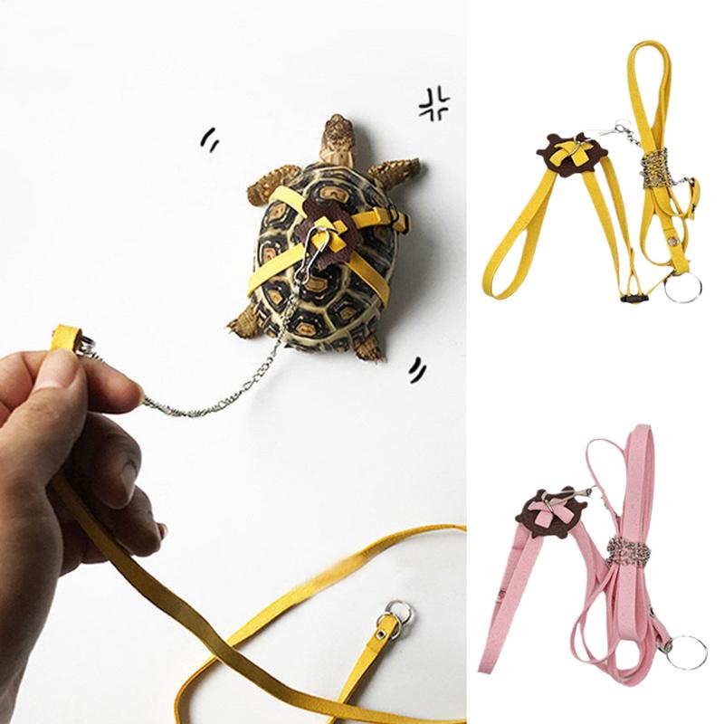 Turtle Harness Leashes PU Leather Adjustable Harness Leashes Control Rope Soft Chest Collar Multi-Color Walking Lead Harness