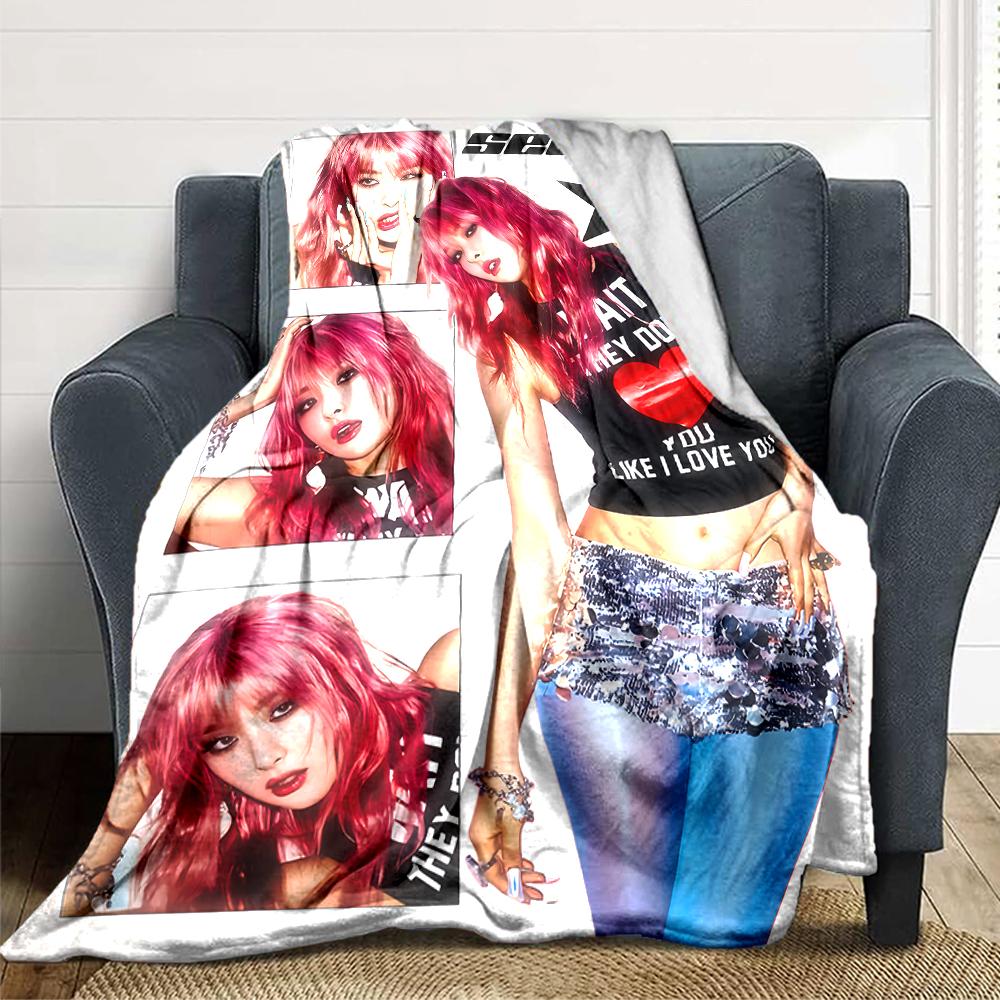 Pink Hair Star Fashion Blanket Soft Throw Blanket For Home Bedroom Bed Sofa Travel Office Solid Christmas Blanket