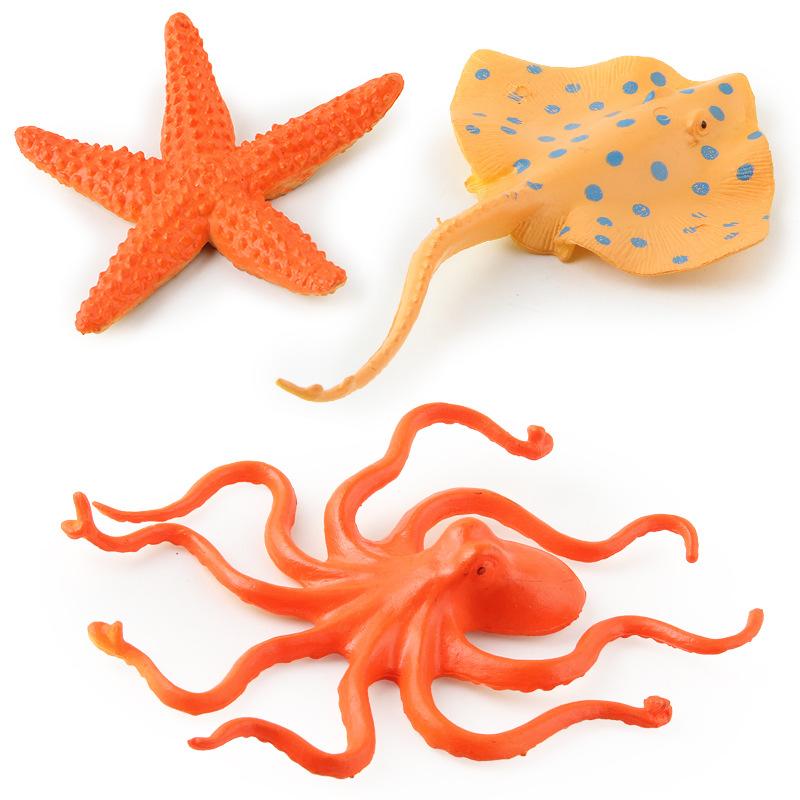 5-Piece Set Of Simulated Marine Life Animal Models, Seahorse Whale Hollow Model Ornament Toys