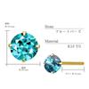 Earrings for Natural Blue Stud Single 4 10K [Sears] Women, K10, Stone, Topaz, Earrings, Stone, Prongs, Gold, Se105-0003-yg-bt
