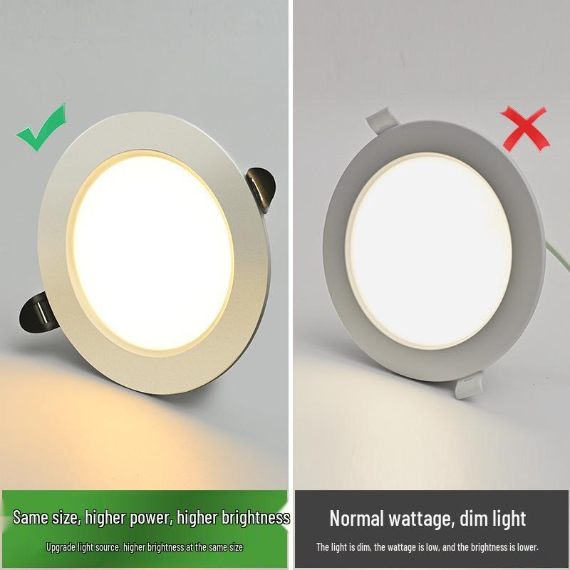 Ultra-thin Recessed LED Downlight – Eye Protection, 3.5/4/6 inch, Full Aluminum for Office, School, and Shop