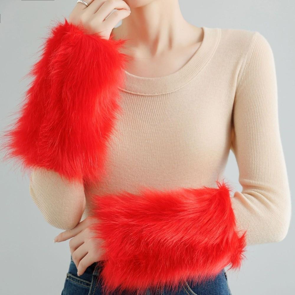 Keep Warm Arm Sleeves Warm Plush Arm Warmers Soft Winter Gloves Winter