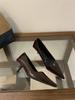 2025 Autumn Pointed Stiletto High Heels One-pedal French Kitten Heel Single Shoes Light Mouth Temperament Commuter Work Shoes