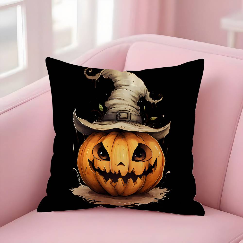

Halloween skeleton dinosaur pumpkin Pillow Case Short plush Double-sided Print Square Throw Pillow Covers Cushion Decor 12x12Inch