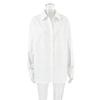 Simple workplace pure cotton white shirt women's 1116 summer loose outer with lazy stacking loose women's shirt women's clothing