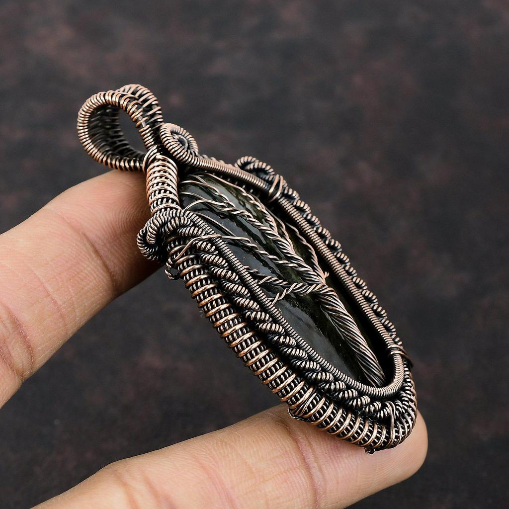 Tree Of Life Labradorite Pendant Copper Wire Wrapped Pendant Original Gemstone Pendant Handmade Copper Jewelry Tree Of Life Jewelry For Gift