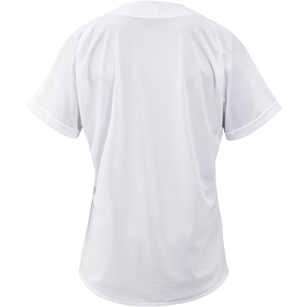 Mizuno Practice Size White Baseball/Softball Shirt, Semi-Half Button, 12JC8F69, 2XO,