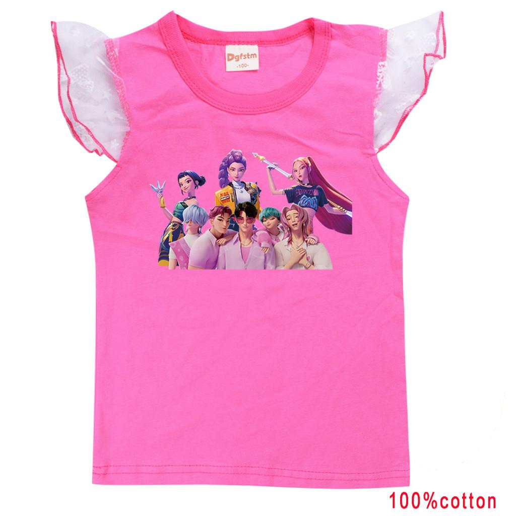 

Детская футболка с короткими рукавами из 100% хлопка с сетчатыми рукавами и принтом аниме и мультяшных персонажей 170cm розы красного