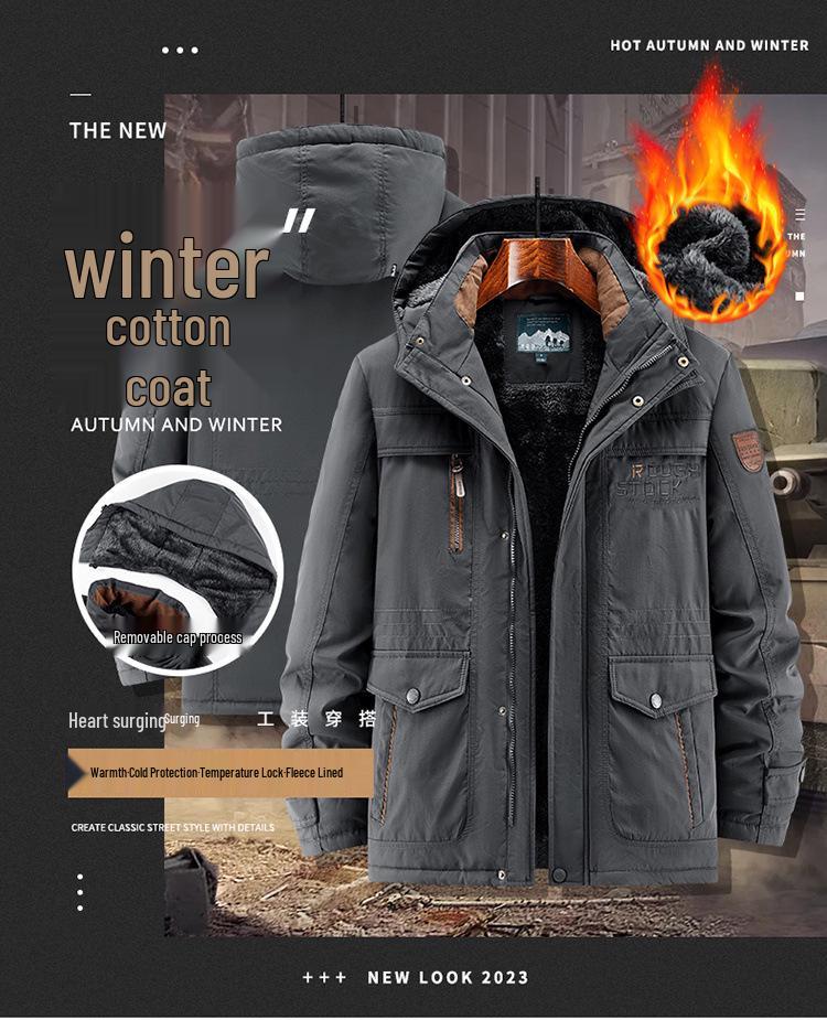 Men's Thickened Cotton Winter Jacket - Loose, Plus Size, Cold-Resistant, Warm Outerwear for Middle-Aged and Elderly