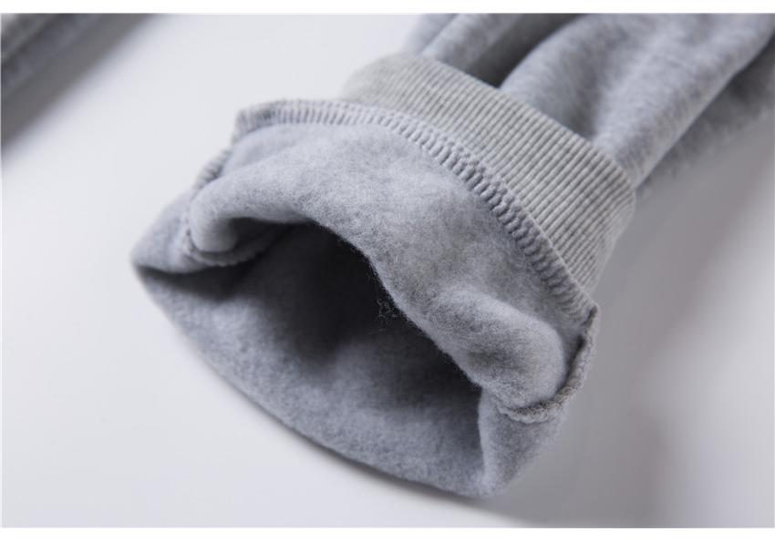 Unisex Casual Sports Hoodie Set - Solid Color Autumn/Winter Warm Velvet Jacket