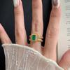 New Chinese-Style High-End Emerald Square Inlaid With Diamond Beads, High-End Light Luxury And Versatile, Fashionable Personality Exquisite Finger