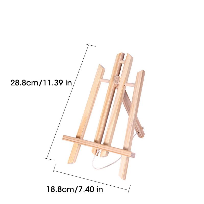 Holz Staffelei zum Malen, 20cm 24cm 30cm 40cm 50cm Höhe Klappbarer Tischständer Dreieckige Halterung, Malzubehör, 1 Stück HJ-02