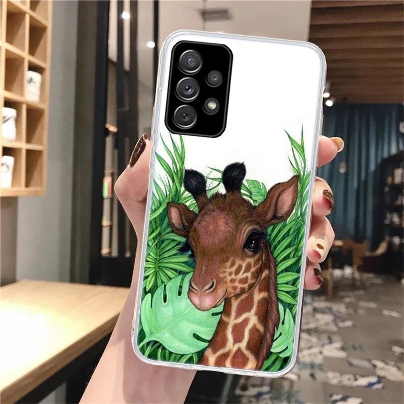 Cute Cartoon Giraffe Animal Soft Phone Case For Samsung Galaxy A51 A50 A71 A70 A10 A20E A30 A40 A41 A31 A21S A11 A6 A7 A8 A9 Plu