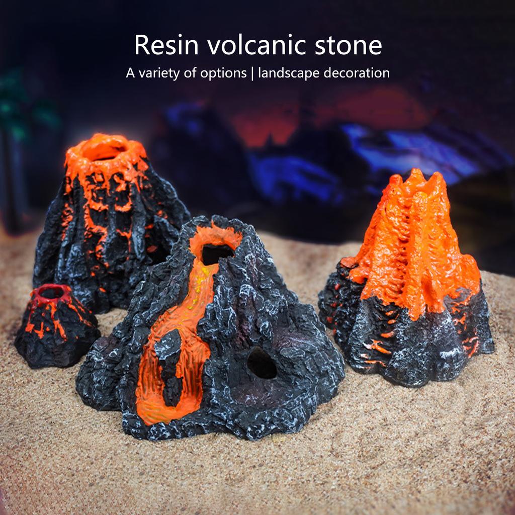 Realistics Volcano Aquariums Rock Simulation VolcanoFish Tanks Decoration for Lively Fish Environment