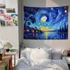 Van Gogh Starry Sky Art Anime Tapestry Hanging Tarot Hippie Wall Rugs Dorm Home Decor