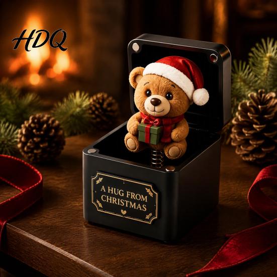Christmas Tabletop Ornaments Magic Gift Box Spring-Loaded Pop-Up Holiday 3D Santa Snowman Reindeer Decor Claus Angel Elk Trick Box for Xmas Parties