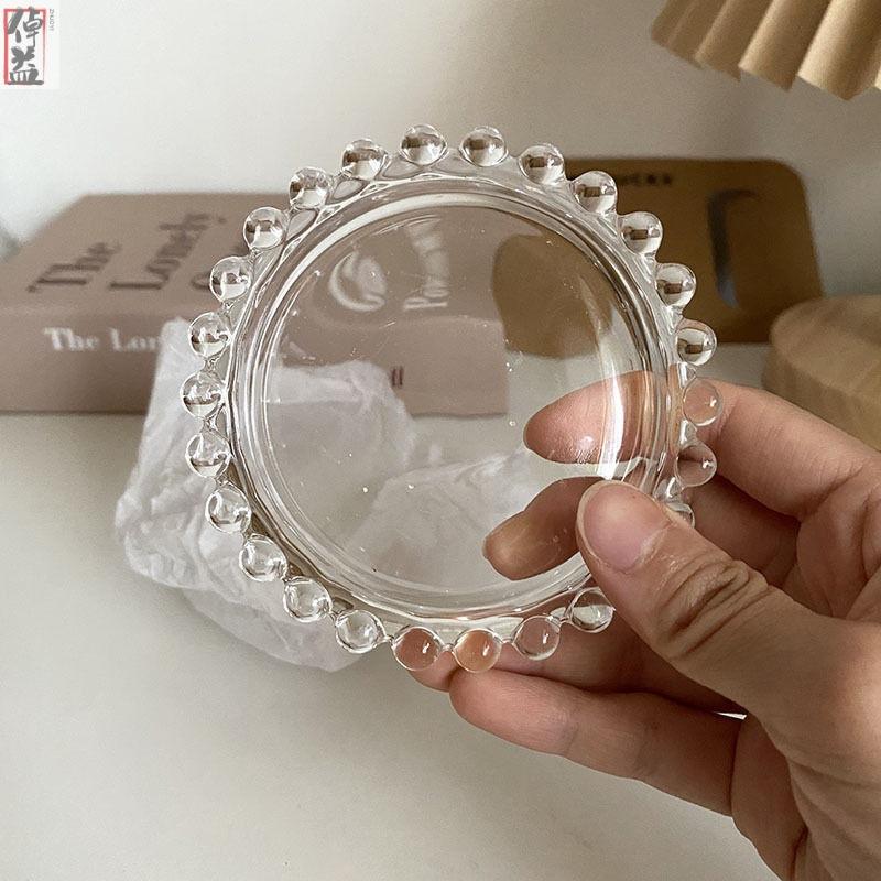 Прозрачная стеклянная подставка под десертный поднос органайзер для хранения украшений безделушка тарелка соусница столовые приборы декор кухонные принадлежности 3679₽