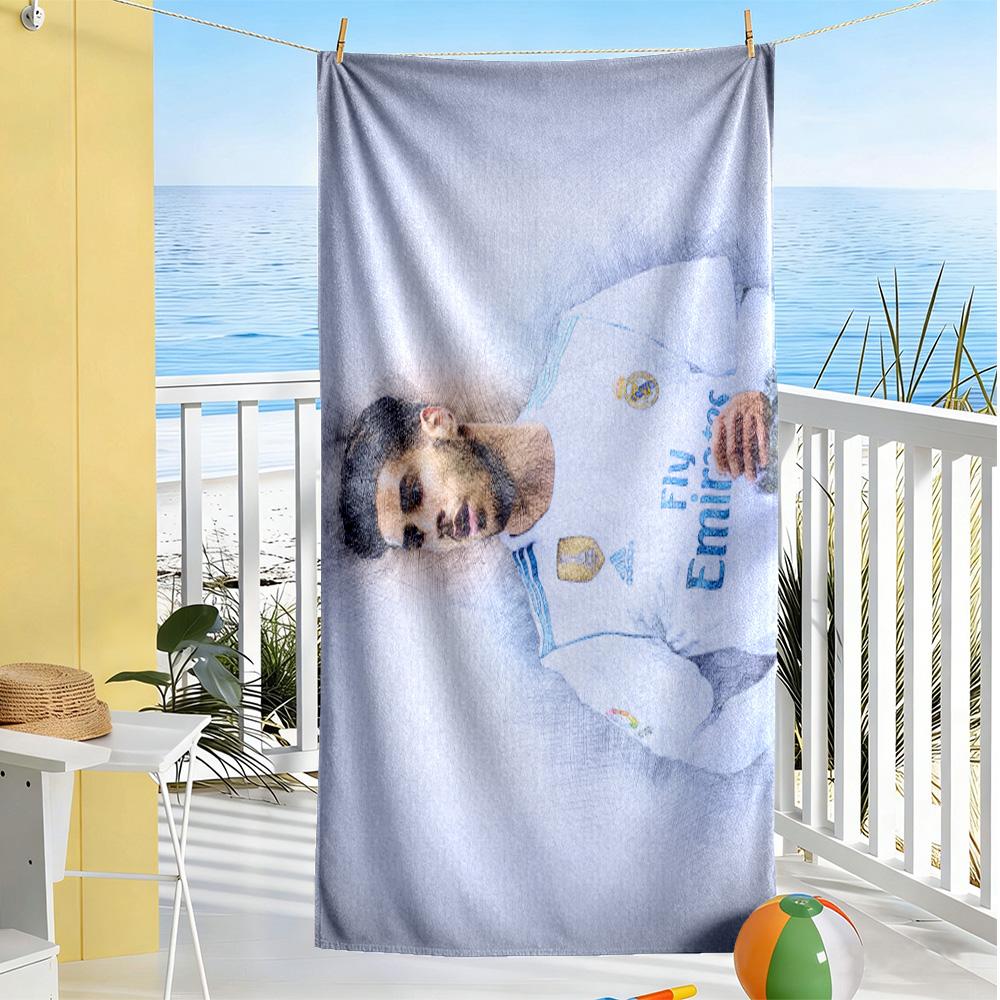 Spain Football Player Action Beach Towel Quick-Dry Soft Microfiber Comfortable Lightweight