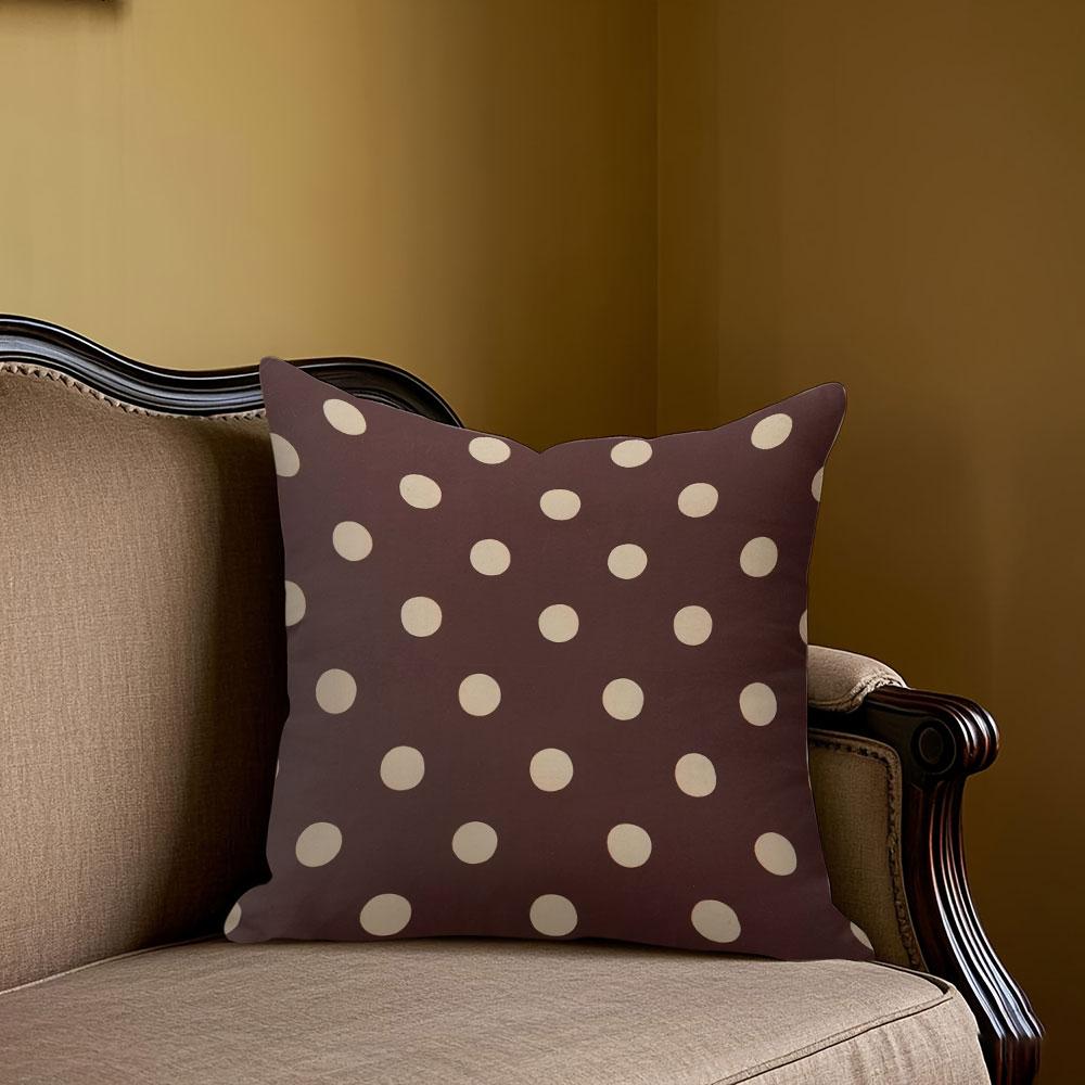 Jmg Clothing Unisex Burgundy Polka Dot Square Jacquard Pillow Cover For Sofa Office Waist Cushion Cover Home Decorative Pillowcase