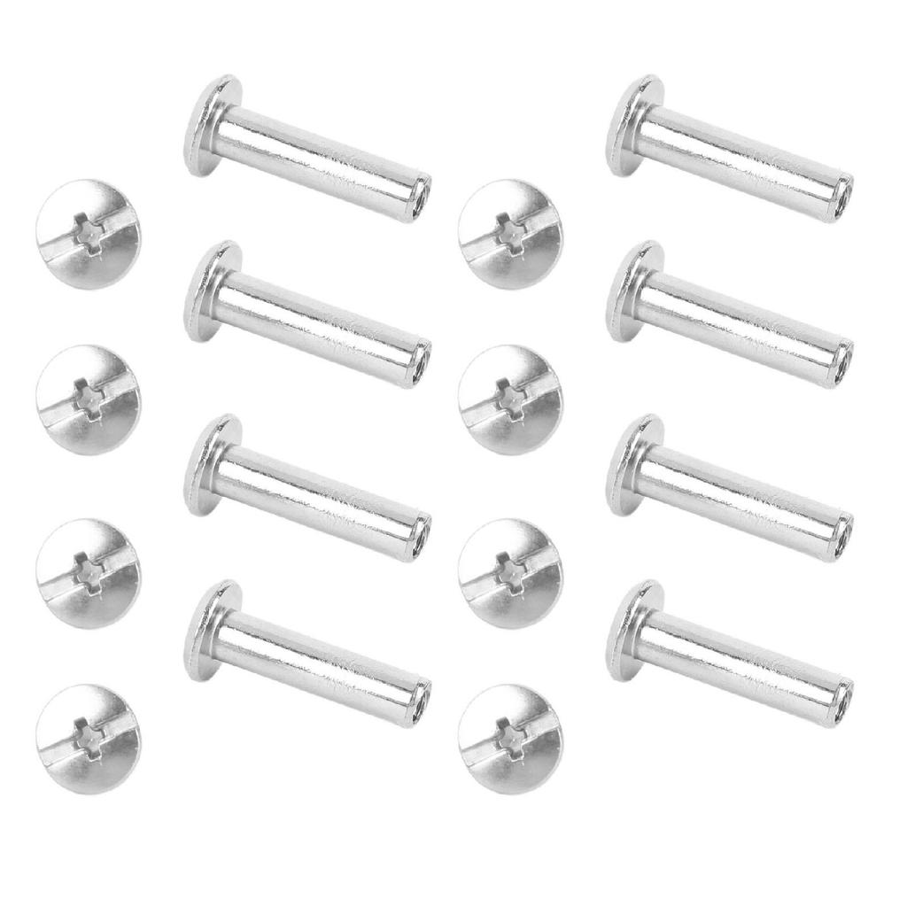 100 Pairs M2 Rivet Set Stainless Steel Flat Round Hex Socket Hd Stud Set for Construction Woodworking