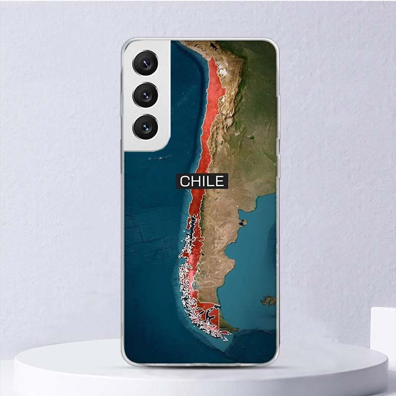 Chile Flag Soft Case For Samsung Galaxy S25 S24 S23 S22 Ultra Phone Cover S21 S20 FE S10 Plus S25Edge + Funda Coque