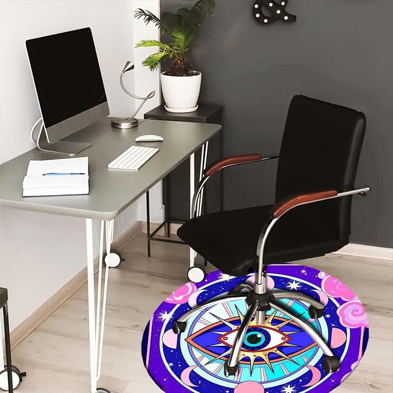 1pc Office Carpet Chair Mats Cosmic Eye Mandala Art Perfect for Decorating Office Chairs, Living Rooms, Or Bedrooms