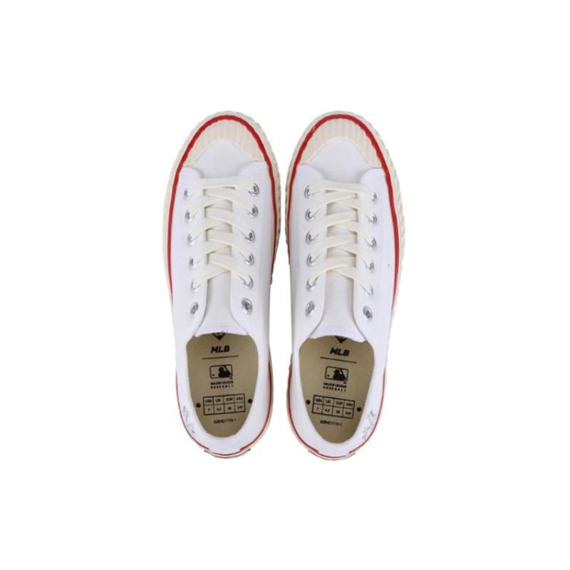 MLB Playball Origin Slip Resistant, Abrasion Resistant, Breathable, Lightweight Low top Canvas Shoes Unisex White Sneakers 32SHP1911-50W