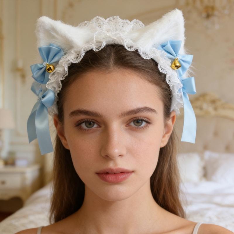 Plüsch Flauschige Katzenohren Haarreif für Mädchen Damen Halloween Cosplay Party Kostüm Süße Lolita Kopfschmuck Geschenke