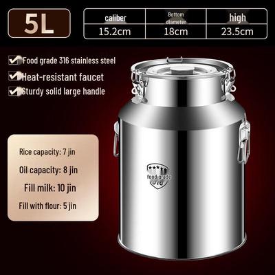 5L Stainless Steel Food Oil Storage Canister