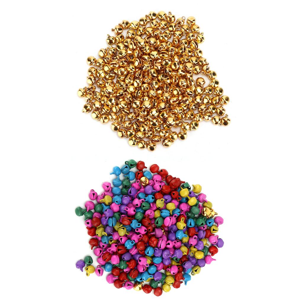 300pcs Small Bells DIY Mini Tiny Iron Jingle Bells with Hole for Craft Jewelry Festival Birthday Dec