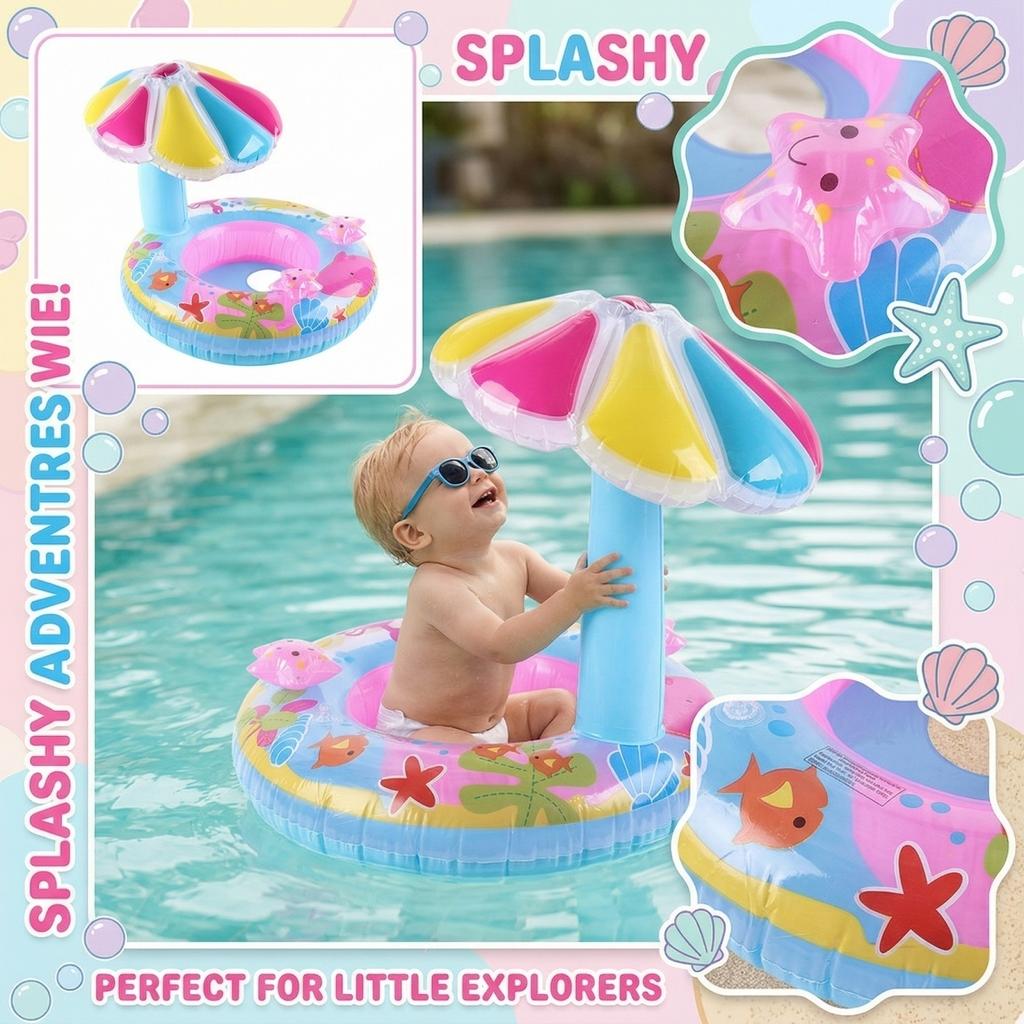 Baby Swimming Ring, Inflatable Seat Ring, Sunshade Swimming Ring, Children's Life Ring