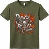 Rock N Roll T Shirt Flaming Skull Heavy Metal Gothic Biker Vintage Tee