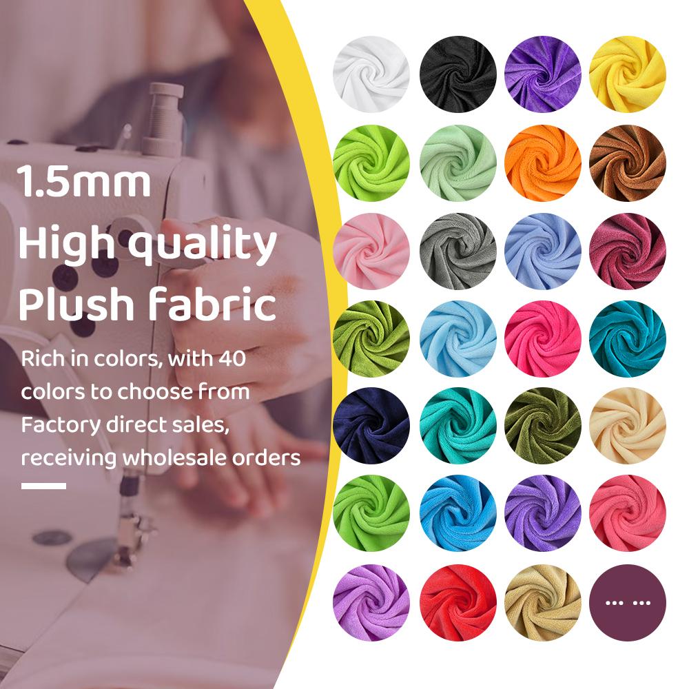 1,5 mm Florlänge Plüschstoff Umweltfreundlich Gewebt Mit 100% Polyester Material Machen Spielzeug Plüschstoff pro Meter Zum Nähen