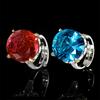 Jewelry Copper Bottom Gold-Plated Simulation Red Corundum Blue Spinel Retro Ring 18 * 20